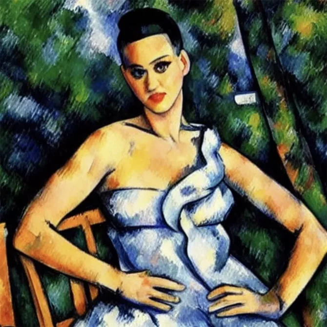 Katy Perry in the style of Paul Cezanne     1
